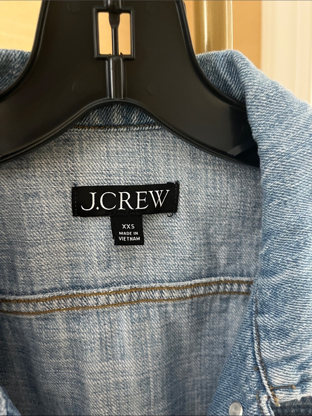 J. Crew Light Blue Cropped Denim Jacket with Frayed Hem - Picture 2 of 3